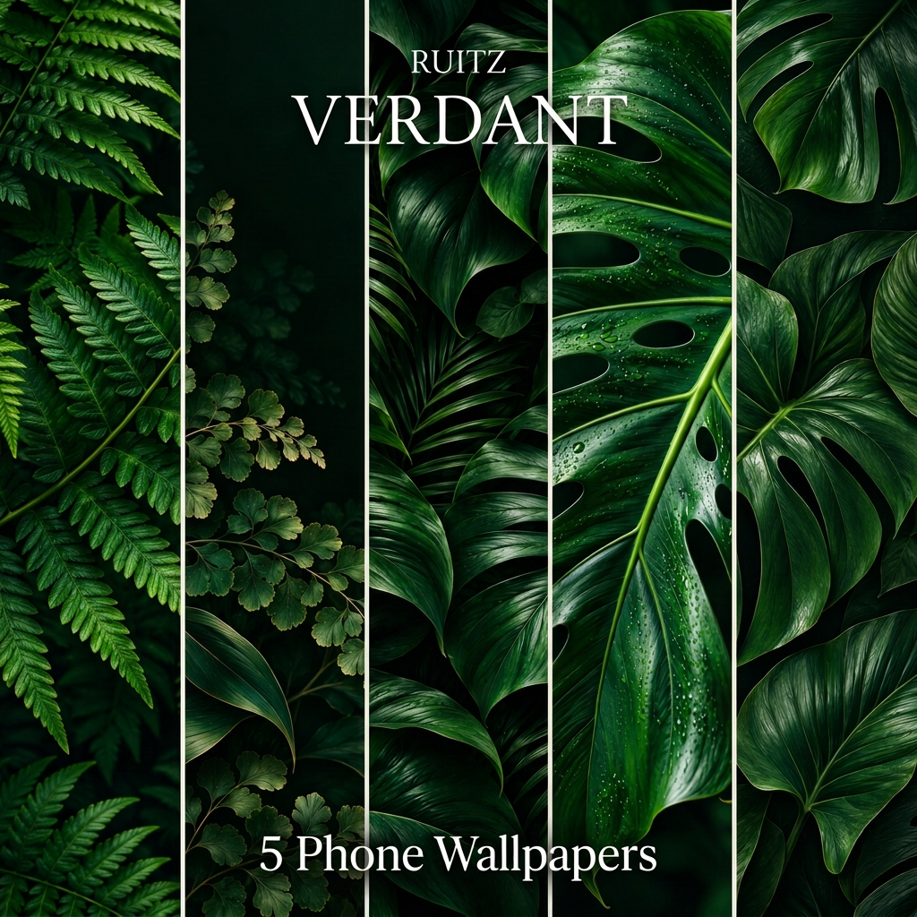 RUITZ Verdant | 5 Botanical Phone Wallpaper Pack